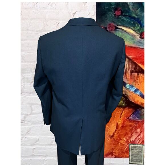 Christian Dior Monsieur 48L Navy Blue Blazer Sport Coat Jacket Patch Pockets - Picture 8 of 16